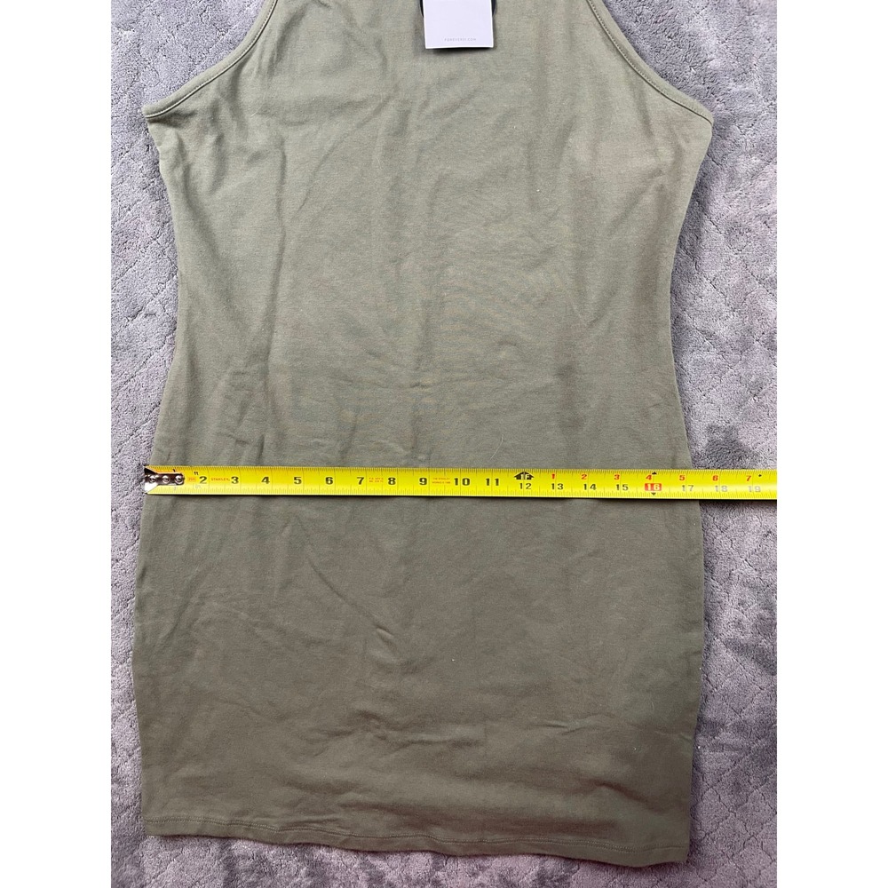 Forever‎ 21 Light Olive Green Ribbed Tank Dress XL Sleeveless Mini - Picture 6 of 9